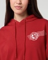 Shop Women's Salsa Red Stamp Graphic Printed Oversized Crop Hoodies
