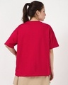 Shop Women's Salsa Red Tropical Culture Graphic Printed Oversized T-shirt-Full