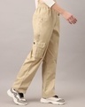 Shop Women's Sand Beige Loose Comfort Fit Cargo Pants-Design