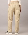 Shop Women's Sand Beige Loose Comfort Fit Cargo Pants-Full