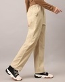 Shop Women's Sand Beige Loose Comfort Fit Pants-Design