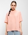 Shop Women's Seashell Pink Oversized T-shirt-Front