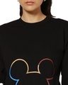 Shop Women's Black Mickey Typography Short Sweatshirt