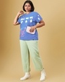 Shop Women's Skipper Blue Give Me Space Graphic Printed Boyfriend Plus Size T-shirt-Full