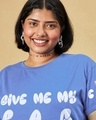 Shop Women's Skipper Blue Give Me Space Graphic Printed Boyfriend Plus Size T-shirt