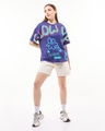 Shop Women's Skipper Blue Glow Up Graphic Printed Oversized T-shirt