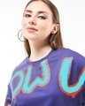 Shop Women's Skipper Blue Glow Up Graphic Printed Oversized T-shirt