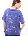 Shop Women's Skipper Blue Hogwarts Magic Graphic Printed Oversized T-shirt-Front