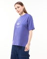 Shop Women's Skipper Blue Hogwarts Magic Graphic Printed Oversized T-shirt-Full