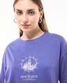 Shop Women's Skipper Blue Hogwarts Magic Graphic Printed Oversized T-shirt