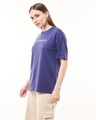 Shop Women's Skipper Blue Life is Better with Friends Graphic Printed Oversized T-shirt-Full