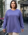 Shop Women's Skipper Blue Oversized Plus Size T-shirt-Front