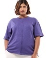 Shop Women's Skipper Blue Oversized Plus Size T-shirt-Front