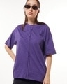 Shop Women's Skipper Blue Oversized T-shirt-Front