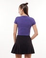 Shop Women's Skipper Blue Slim Fit Short Top-Design