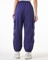 Shop Women's Skipper Blue Super Loose Fit Brushed Joggers-Full