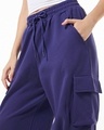Shop Women's Skipper Blue Super Loose Fit Brushed Joggers