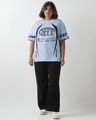 Shop Women's Sky Blue Champ Graphic Printed Oversized Plus Size T-shirt-Full