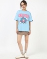 Shop Women's Sky Blue Chopper Onepiece Graphic Printed Oversized T-shirt