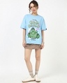 Shop Women's Sky Blue Matcha Break Graphic Printed Oversized T-shirt