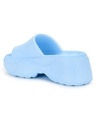 Shop Women's Sky Blue Platform Sliders-Full