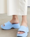 Shop Women's Sky Blue Platform Sliders