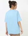 Shop Women's Sky Blue Silver Surfer Graphic Printed Oversized T-shirt-Full