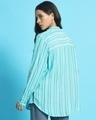 Shop Women's Sky Blue Striped Oversized Shirt-Full