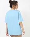 Shop Women's Sky Blue Sugar Please Typography Oversized T-shirt-Full
