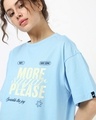 Shop Women's Sky Blue Sugar Please Typography Oversized T-shirt