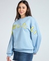 Shop Women's Sky Blue Take a Nap Graphic Printed Oversized Sweatshirt-Full