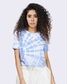 Shop Women's Sky Tie Dye Crop T-Shirt Boxy Fit-Front