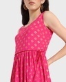 Shop Women's Pink Printed Sleeveless Ethnic Dress-Full