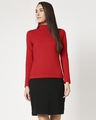 Shop Women's Slip Dress with Red Turtle Neck Top-Front