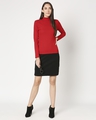 Shop Women's Slip Dress with Red Turtle Neck Top
