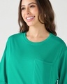 Shop Women's Slushy Green Oversized Crop T-shirt