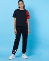 Shop Women's Black & Red Smiling Mickey Graphic Printed Oversized Short Top-Full
