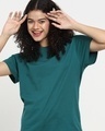 Shop Women's Snazzy Green Boyfriend T-shirt-Front