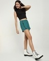 Shop Women's Snazzy Green Tape Shorts-Full