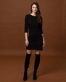 Shop Women's Black 3/4th Sleeve Dress-Full