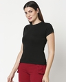 Shop Women's Solid Black Lounge T-Shirt-Design