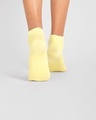 Shop Women's Solid Cream Yellow Ankle Length Socks