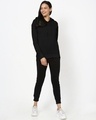 Shop Women's Black Drop Shoulder Hoodie-Full