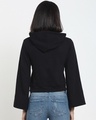 Shop Women's Black Flare Sleeve Hoodie-Design