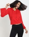 Shop Women's Red Flare Sleeves Hoodie-Front