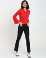 Shop Women's Red Flare Sleeves Hoodie-Design