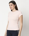 Shop Women's Solid Light Pink Lounge T-Shirt-Design