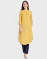 Shop Women's Mustard Long Kurta-Front