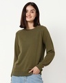 Shop Women's Olive Sweatshirt-Front