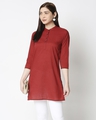 Shop Women's Solid Red Short Kurta-Front